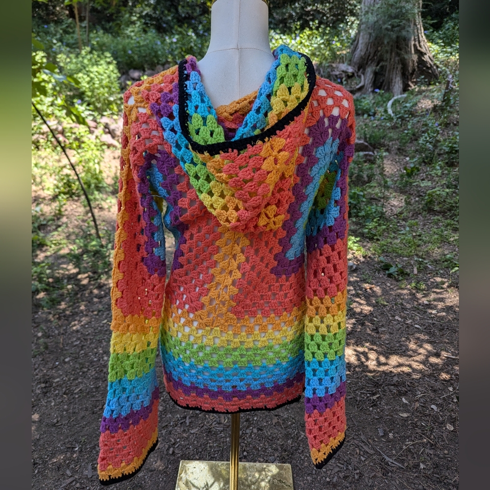 UNIF Rainbow Colorful Crochet Cardigan - Picture 8 of 8